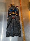 Vintage Hand Carved Hand Painted Wooden Chinese Face Wall Hanging Mask