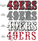 49ers Three Layers   10 Mil Mylar Laser Cut Reusable Stencil Sidewalk Painting