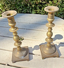 2 Large Vintage    Brass  Candle Stick Holders-10 