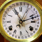Antique Waterbury Calendar Shelf Clock With Temp   Humidity