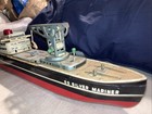 1950 s Bandai Ss Silver Mariner B-581 Tin Toy Ship 16  Cargo Ship Model Japan