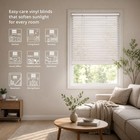 Vinyl Light Filtering Mini Blinds  Cordless  White  29 W X 64 L