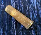 Vintage Unmarked Lipstick Tube Holder Gold Tone Metal Half-full