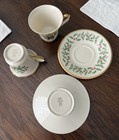Vintage Lenox Dimension Collection Holiday Xmas 2 Cups   Saucers Made Usa