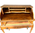 Antique Queen Anne Oak Finish Wood Secretary Desk With Drawers Vintage - Rare  