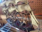 Vintage Wooden Model Ship Fragata Espanola 1780 Spanish Frigate Warship Decor