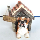 Vintage 2007 Resin Bulldog In A Dog House Bank  Puppy Fund   Dog Food Fund Euc