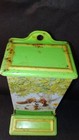 Vtg Jasco Tin Metal Wall Mount 6   Match Box Holder   Featuring A Puppy   Garden