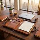 Pu Leather Portfolio With Handles     Professional Business Padfolio Organizer