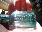 Antique 4   Teal Sheared Lip Poison Bottle Embossed  poisonous Not To Be Taken 