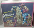 Vintage Western Fun Barbie Sun Runner Horse 1989 Mattel 9961 And Barbie In Boxes