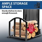 Fireplace Log Holder Fire Wood Rack With 4 Firepit Tools Set 17   x15 5   x27 5   