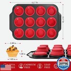 Yiyeraio Silicone Muffin Pan With Metal Frame  12 Cups Silicone Cupcake Pans 