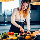 Waist Apron With 3 Pockets - Black Waitress Waiter Server Short Aprons