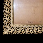 Vintage Metal Picture Frame Gold Floral Filigree Lace 8 X 10