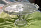 Vintage Eapg  Clear Glass Cake Stand  11    Diameter 
