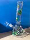 8    Cartoon Design Glass Bong     Clear Beaker Base Water Pipe With Colorful Graphi