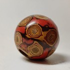 Antique Japanese Netsuke Wooden Ojime Ball Bead 19th C Lacquered 0 7 Inch