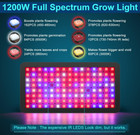 Phlizon 1200w Led Grow Light Full Spectrum Indoor Plants Veg Bloom Flower Lamp