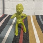 Vintage Pixie Elf Ceramic Pottery Standing Figurine - Chartreuse Green Cutie