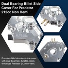 Dual Bearing Billet Side Cover For Predator 212cc Non-hemi Silver Dual Pulse
