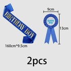 Glossy Birthday Boy Satin Sash   Badge Set Party Costume Fancy Dress Decoration