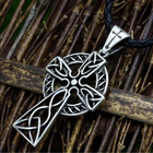 Irish Celtic Cross Necklace Norse Viking Knot Large Pendant Men Stainless Steel