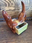 Vintage Mcm Ceramic Dachshund Weiner Dog Dresser Valet Caddy Newspaper Holder