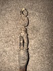 African Carved Wood Ceremonial Fly Whisk Hand Broom Vintage Tribal Art Antique