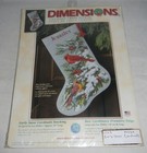 Dimensions Counted Cross Stitch Kit 8738 Early Snow Cardinals Christmas Stocking