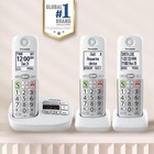 Panasonic Expandable Cordless Phone Answering Machine Call Block 3 Handset White