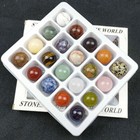 20ps box 20mm Round Ball Gemstone Lots Mix Natural Crystal Sphere Healing Chakra