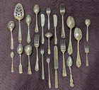 Vintage Silver Plate Flatware Misc  Lot 22 Pcs  Unique Selection