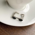 Handmade 925 Sterling Silver Ring Adjustable Cool Stacking Vintage Sunglasses