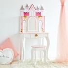 Fantasy Fields Dreamland Castle Kids Vanity Table   Stool  White   Pink