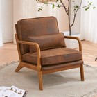 Microfiber Rustic Accent Chairs Set Of 2 Solid Wood Farmhouse Armchairs