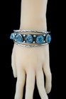 Old Pawn Navajo Native American Sterling Silver Turquoise Cuff Bracelet Sz 7 25 