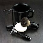 5pc Shaving Kit Double Edge Safety Razor  Black Badger Brush  Stand  Soap   Mug