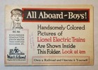 1920 Lionel Electric Toy Trains   Accessory Brochure Catalog Authentic Vintage