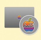 Blue Blend Apple Logo Sticker Set Vintage Mac Logo Decal Macbook Ipad Laptop