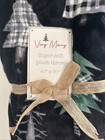 Black   White Plaid Christmas Tree 60x70    Oversized Plush Throw Blanket Forrest