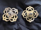 Antique Vintage Drawer Pulls Cabinet Knobs   Ivory Lace Openwork