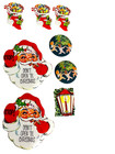 Vintage Lot Christmas Tags Stickers Mcm Santas Poinsettia