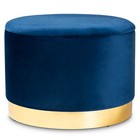 Red Blue Velvet Gold Storage Ottoman Glam Luxury Luxe Fabric Upholstered