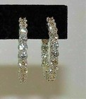 1 80ct Round Cut Lab Created Diamond Hoop Earrings Solid 14k White Gold Finish