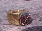 1950s Cadillac Crest Gold Chrome Ring  8 Nos Hi- Quality Class Unique