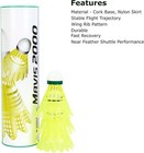 Yonex Mavis 2000 Green Cap Nylon Shuttlecock  Pack Of 6  yellow 