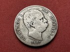 1887 Italy 1 Lira Coin  Silver   835       za27