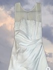 Davids Bridal Long Wedding Gown With Floral Embrodery At Neck 