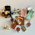 1 12 Dollhouse Miniature Bbq Patio Set Grill Table Chairs Bike Beer Lot